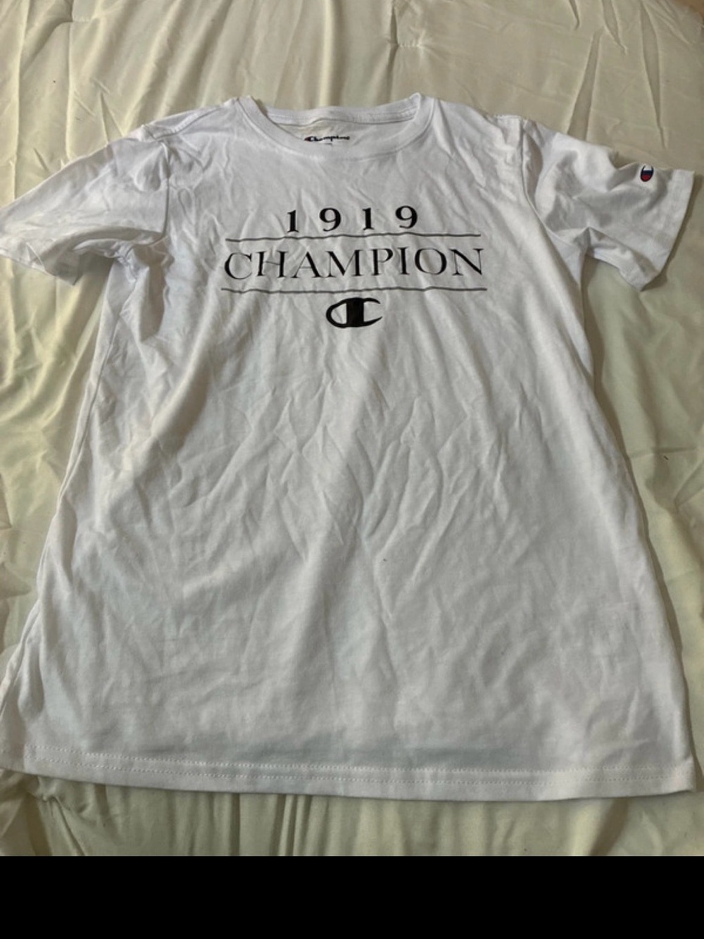 Champion White Kids Tee with 1919 Logo
